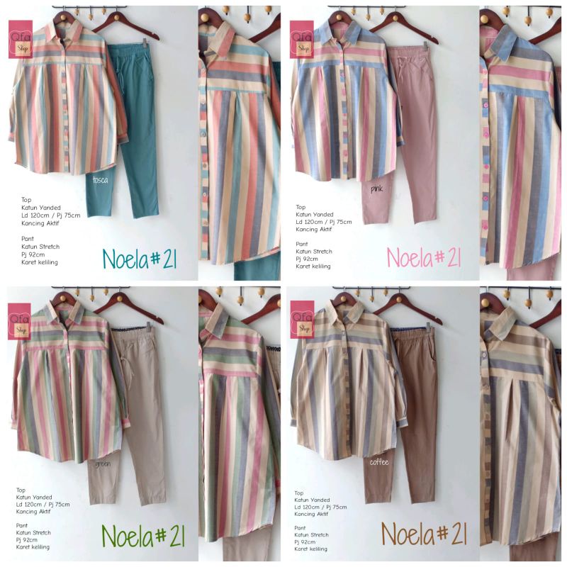 noela#21 by q-fa / setcel jumbo wanita / atasan salur /  maga set / noela#24