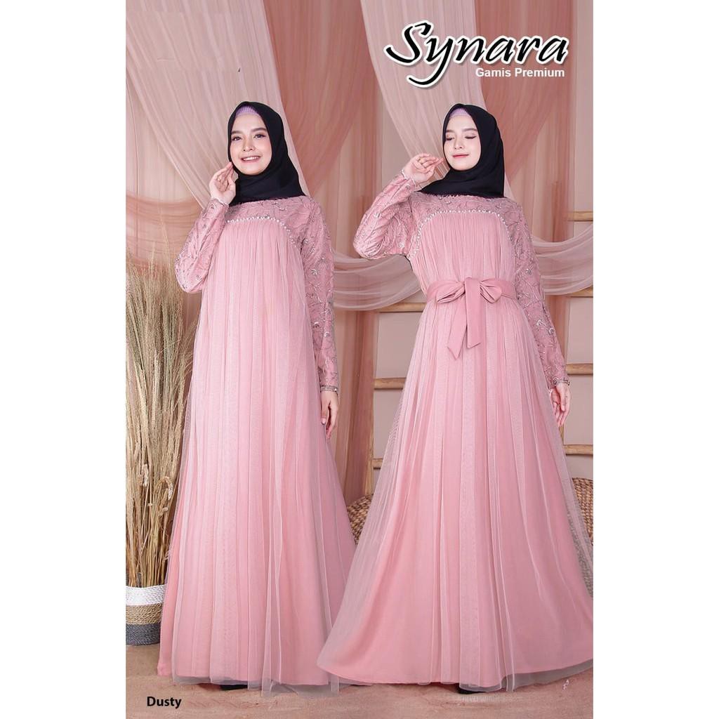 HUBABAHSTORE GAMIS PESTA MEWAH TILE SYNARA / GAUN PESTA MUSLIM