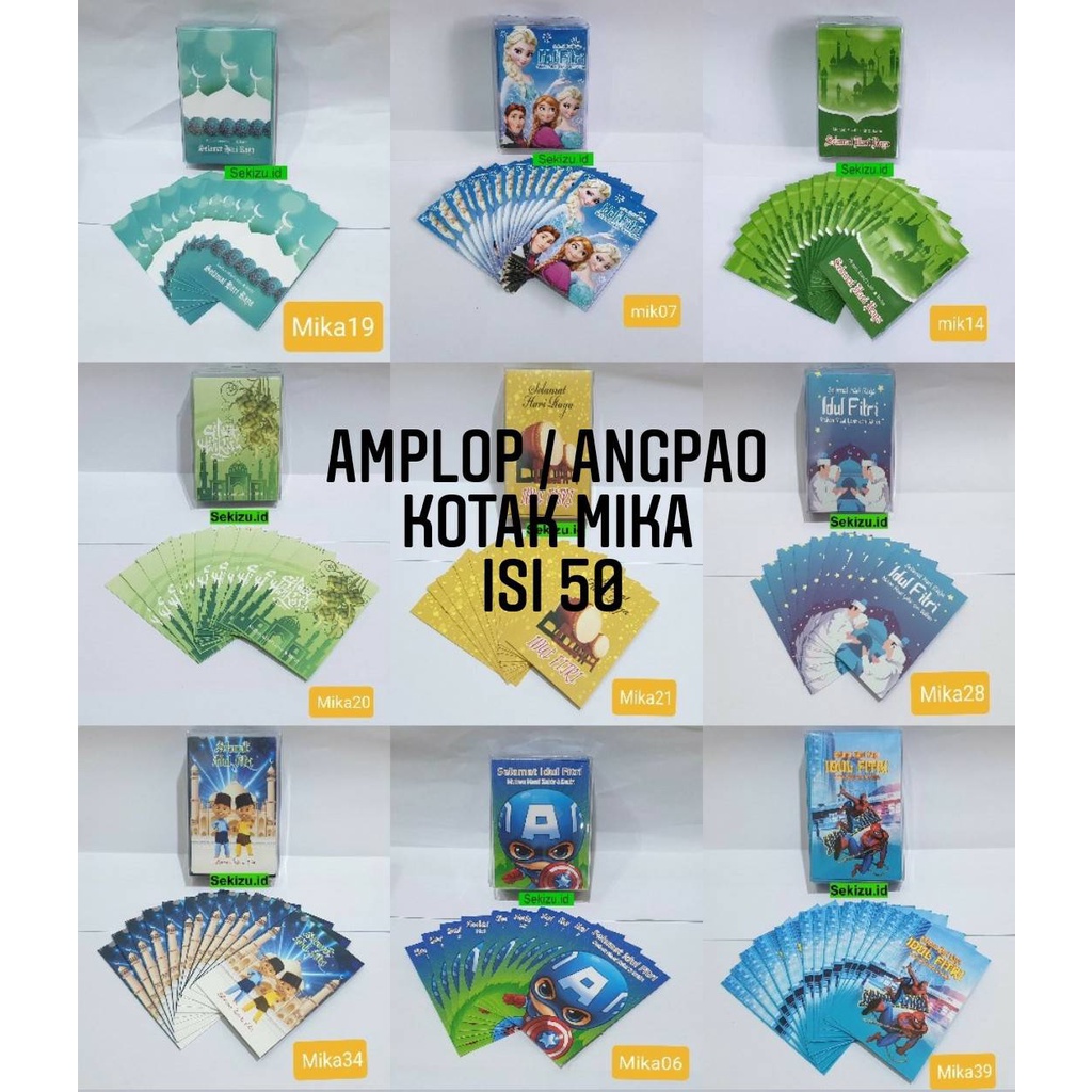

AMPLOP / ANGPAO LEBARAN HARI RAYA IDUL FITRI KEMASAN MIKA ISI 50 LEMBAR
