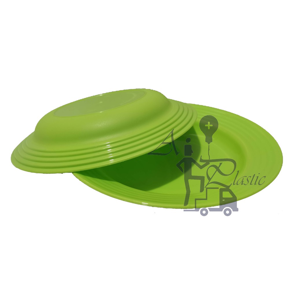 Piring Makan Bahan Plastik Harga Satuan Termurah BerKualitas-HijauMuda 1pcs