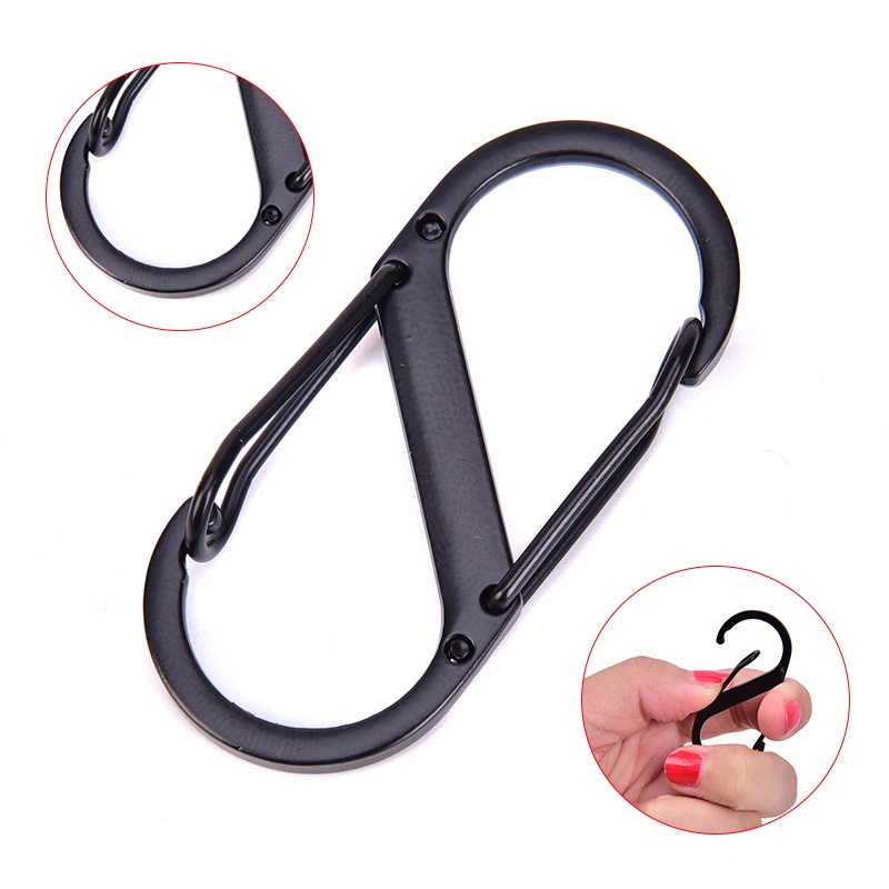 (LUCKID) 1pc Carabiner Multifungsi Bentuk S Bahan Stainless Steel Untuk Outdoor