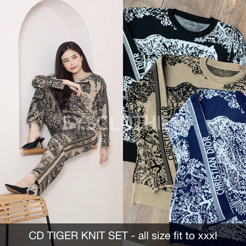 PAKAIAN WANITA CD TIGER KNIT SET