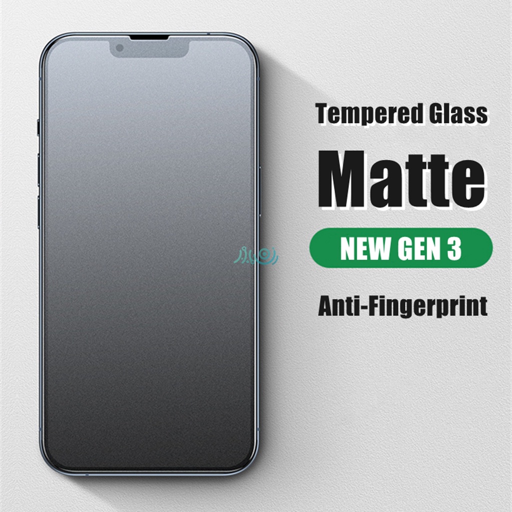 Pelindung Layar Tempered Glass Matte Frosted Anti Sidik Jari Untuk iPhone 14 13 12 11 Pro MAX mini X XS MAX XR SE 2022 6 7 8 plus