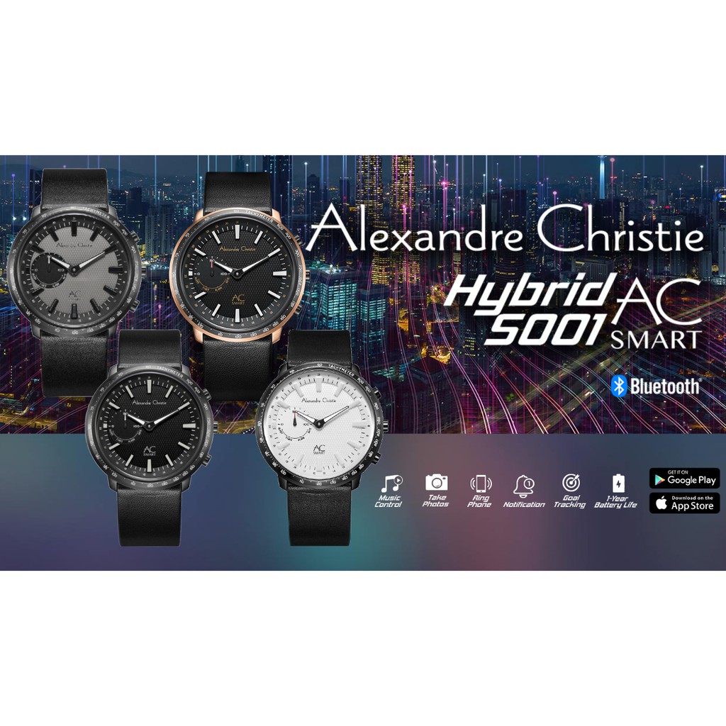 ALEXANDRE CHRISTIE AC S001 MFL AC SMART Hybrid Smart Watch Leather Garansi 1 Tahun | Jam Tangan Pria