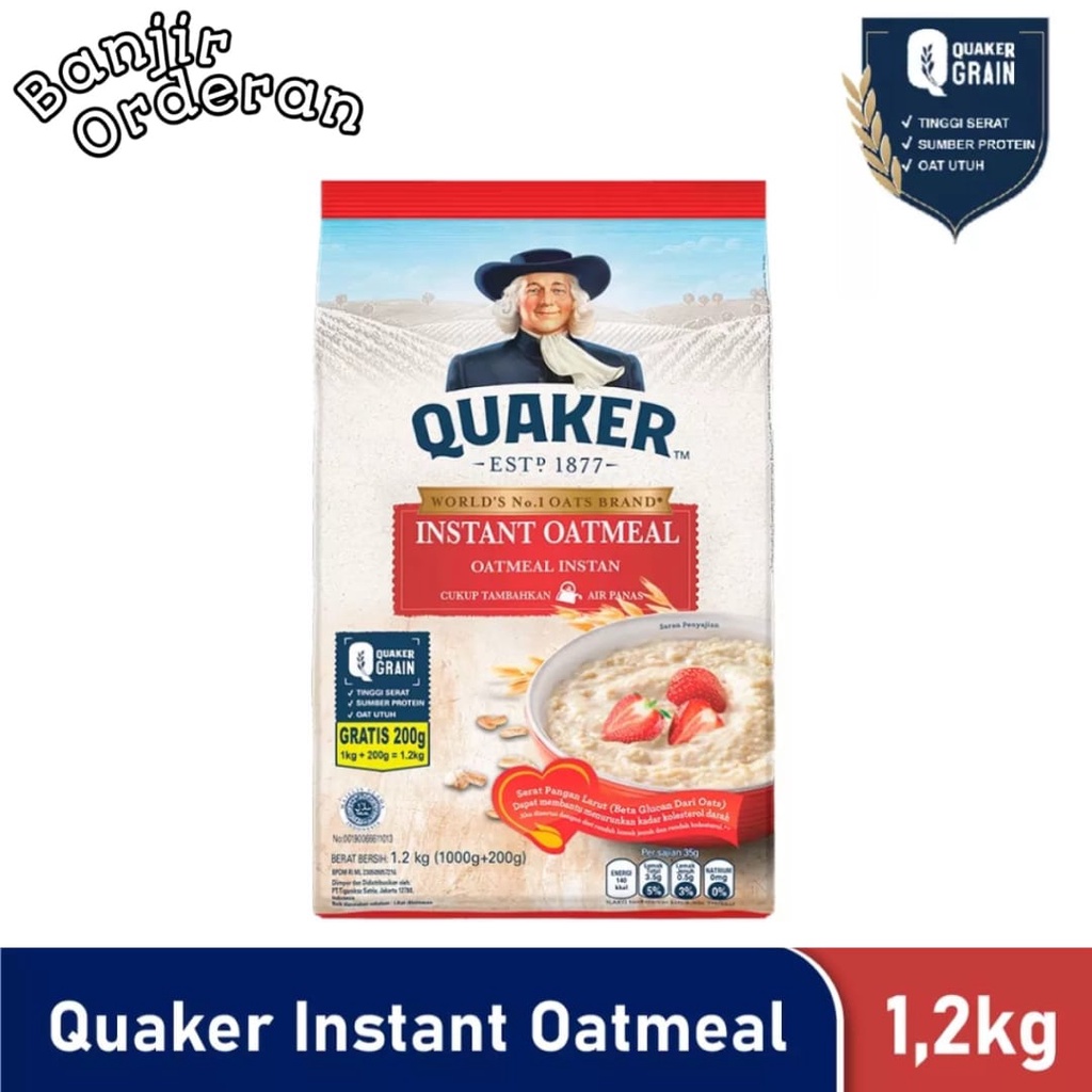 

Quaker Instant Oatmeal 1200 gr Merah 1.2 kg