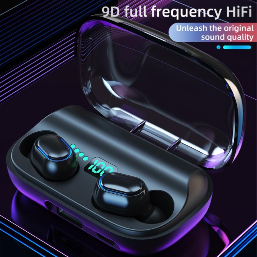Headset Bluetooth T11 TWS Headset Bluetooth 5.0 Full Bass Wireless Earphone 9D 1800mah