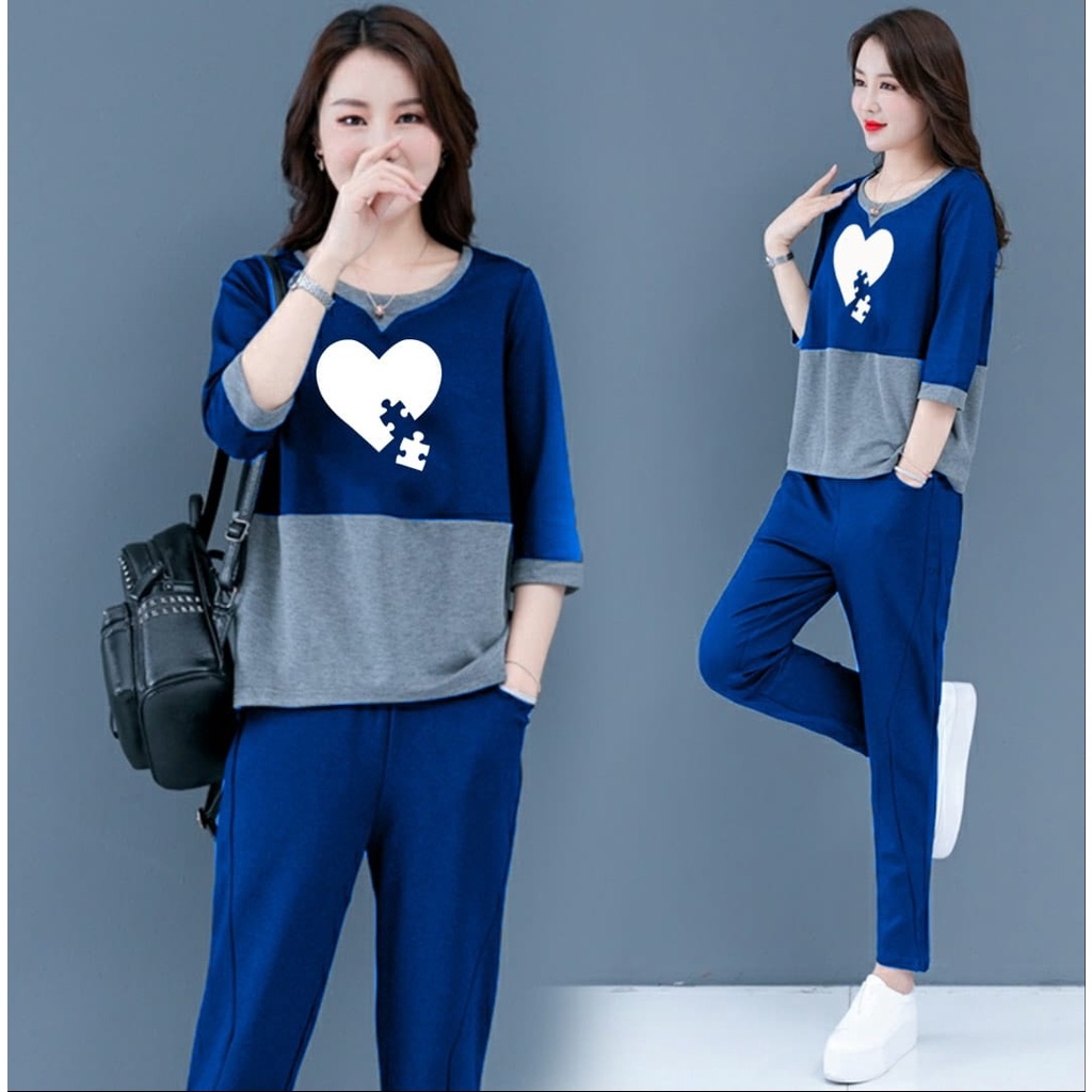 [MCFK] Setelan Baju Wanita / Setelan Murah / Stelan / Baju Dan Celana Wanita / Setelan Wanita Korea / Set Lovecard