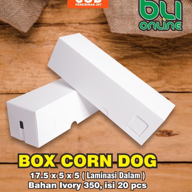 

☛ Box Corndog 17,5x5x5 / Hotang Sosis Bakar / Hotdog / Kardus ✼