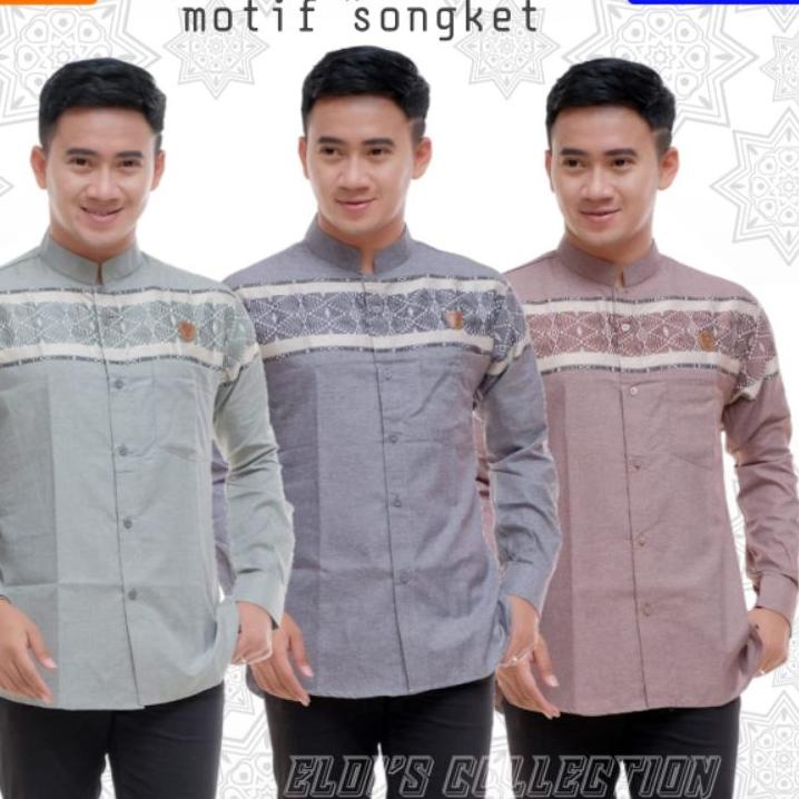 Paling Diminati.. kemeja Koko / Koko pria sultan motif songket