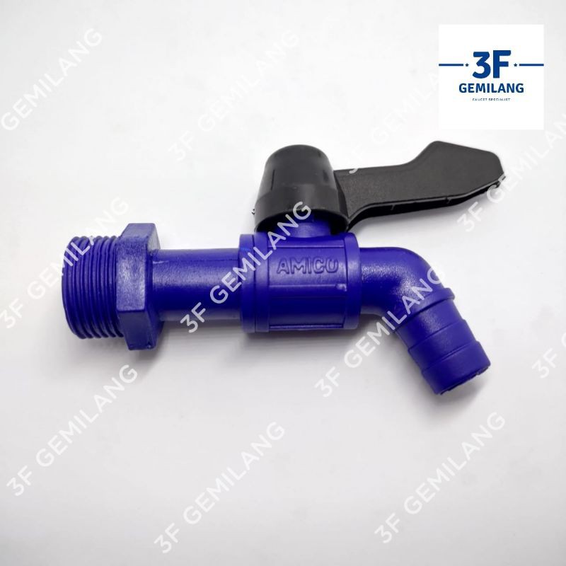 TAM PJ 3/4 - Kran Keran Air PVC Taman Panjang BOLA DAN AS KUNINGAN Uk. 3/4 AMICO