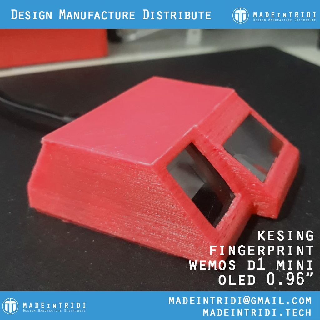 Case Fingerprint wemos d1 mini with oled 0,96" project arduino