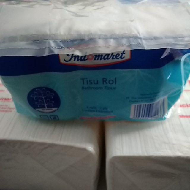 6 Pack Indomaret Correless Embossed Bathroom Tissue 4 Pcs/pack / Tissue Toilet Tanpa Core