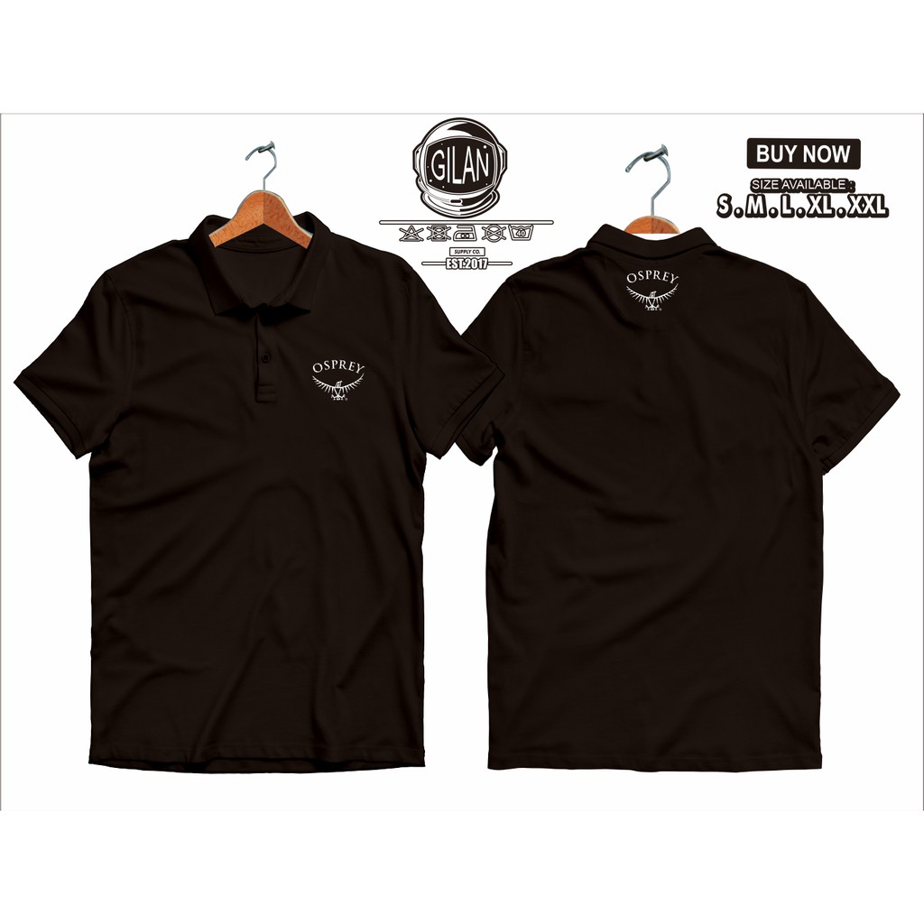 Polo Shirt Kaos Kerah OSPREY Hiking Adventure Logo Pendaki Gunung