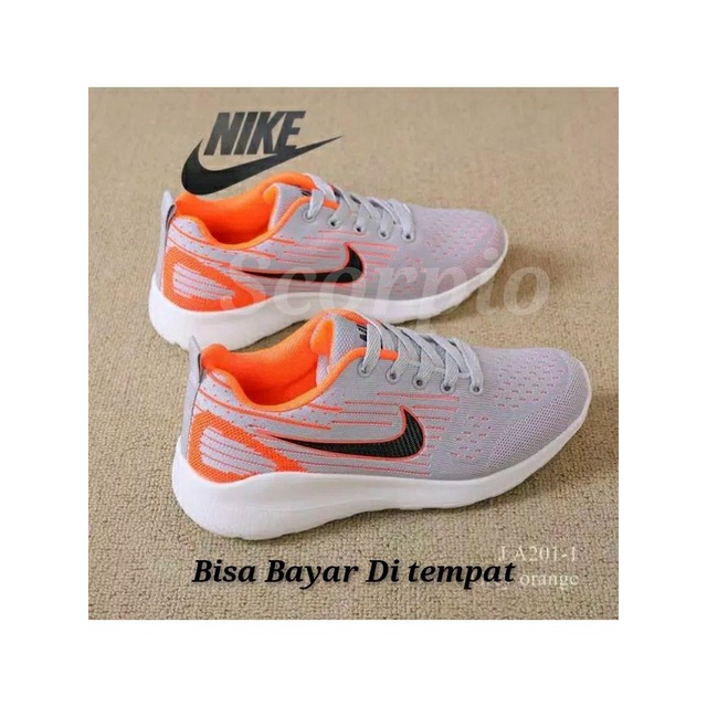 SEPATU WANITA CEWEK CEWE SEKOLAH SPORT ABU HITAM PINK ORANGE PUTIH