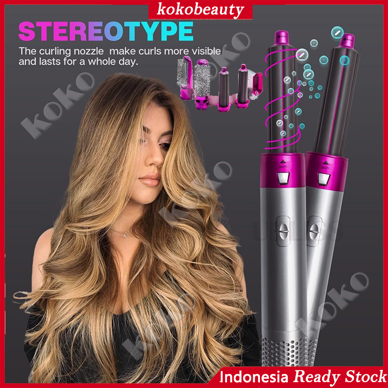 5 In 1 Hair Styler Sisir Blow Dryer 5 in 1 sisir rambut pengering rambut listrik pengering rambut keriting ion negatif dan penata rambut