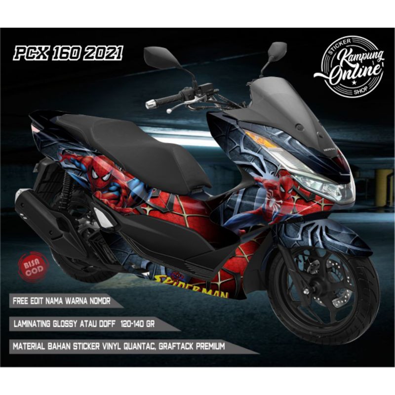 DECAL ALL NEW PCX 160CC SPIDERMAN VARIASI MOTIP 889