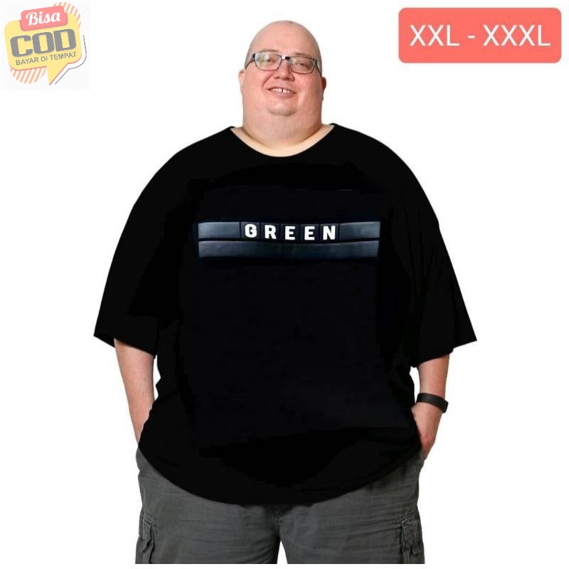 Greenlight T-Shirt Big Size Jumbo Pria Black | Baju Kaos Big Size | Kaos Jumbo xxxl  | Kaos Oversize