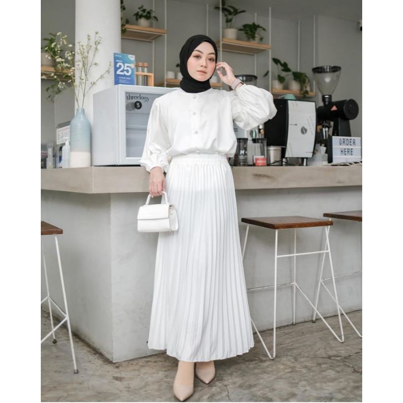ROK PLISKET PUTIH/ROK PLISKET HYGET PREMIUM/ROK PLISKET IMPORT