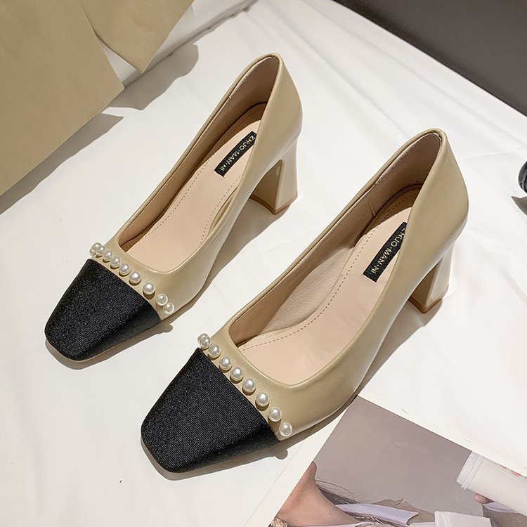 RYS - Dual Pearls Sepatu Heels Wanita Fashion Casual / Kantor - Ori Import