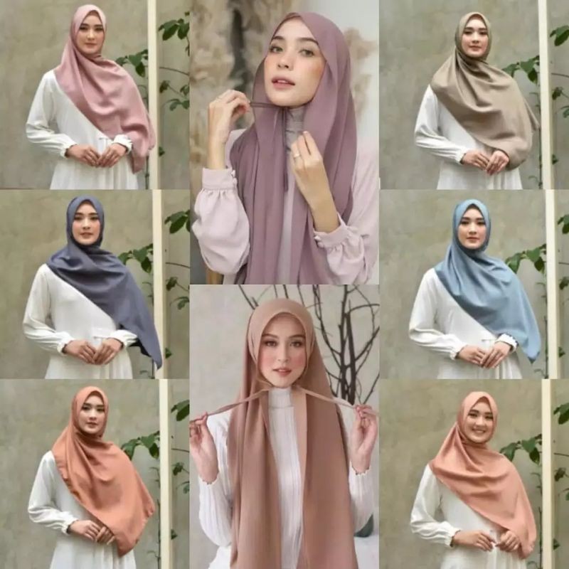 Hijab Pashmina Tali Instan 150 x 75 Diamond Strech |Jilbab Premium