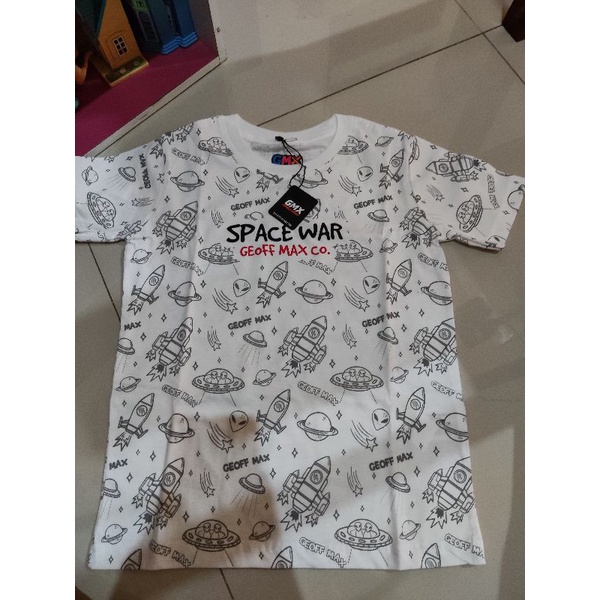 geoff max kaos tshirt anak oblong lengan putih hitam adem katun