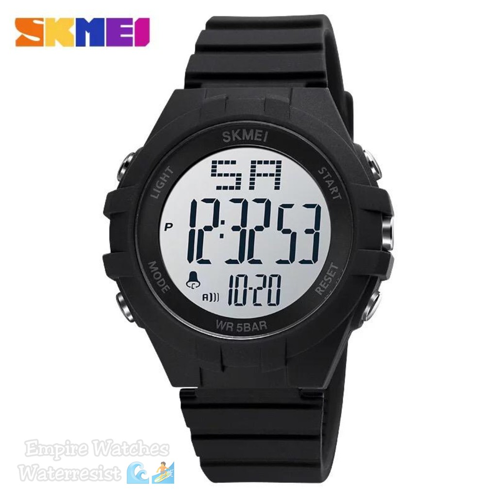 Jam Tangan Skmei 1715 Wanita Cewek Digital Strap Rubber Kualitas Waterproof