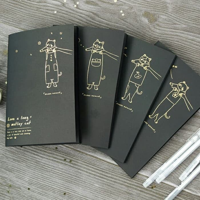 

Promo Buku Tulis/ Buku B 5/Motley Cat Black Paper Plain Notebook B5 Murah