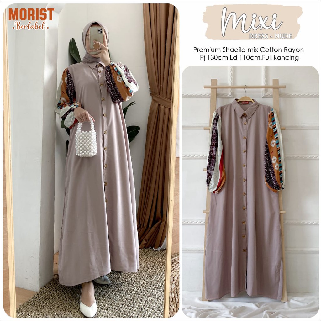 Mixi Dress Gamis Jumbo Catton Rayon Produk Original Morist Berlabel