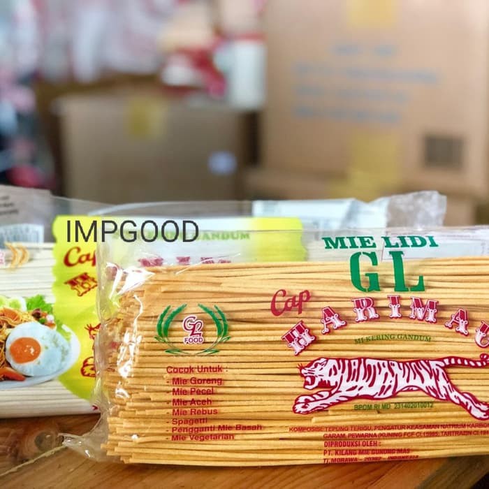 

Mie lidi / mie gomak GL Cap Harimau KUNING - PUTIH 1KG HALAL (BUBBLE)