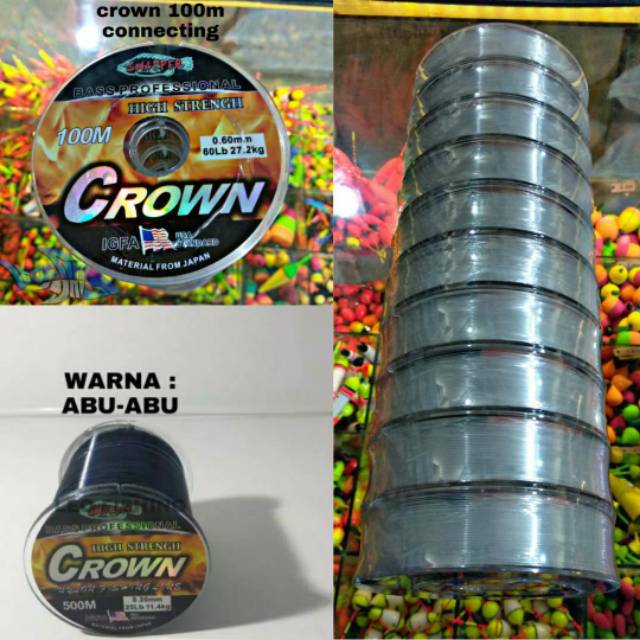 SENAR CROWN LINE SANPPER IGFA USA STANDART PANJANG 500M DAN 100M MATERIAL FROM JAPAN SIZE 0.20 0.23 0.25 0.28 0.30 0.33 0.35 0.37 0.40 0.45 0.50 0.55 0.60