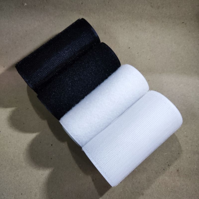 velcro perepet 10cm meteran hitam dan putih sepasang kasar&halus