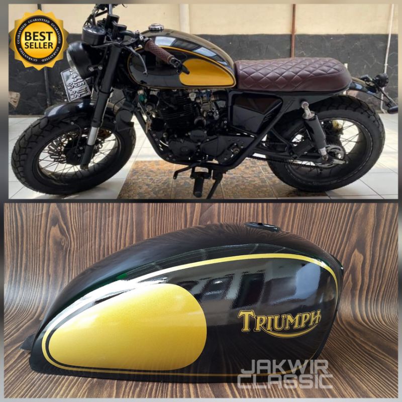 Tangki custom japstyle bober bratstyle Scrambler GL Scorpio Tiger Byson Thunder triump polos cembung