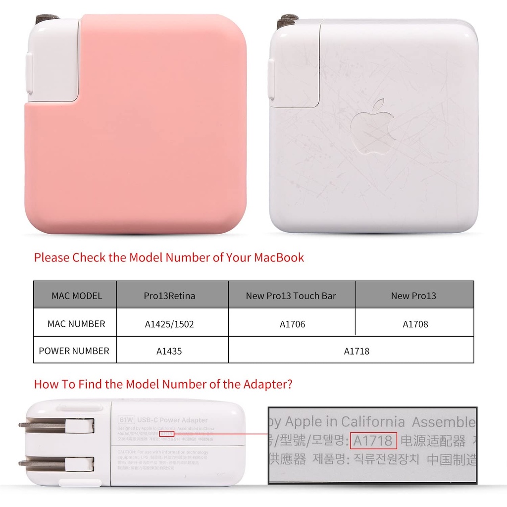 SILIKON CASE CHARGER / ADAPTOR MACBOOK AIR M2 / AIR M1 / MAX M1 / PRO / PRO M1 / PRO M2 / PRO TOUCH BAR / PRO RETINA / 13.3 / 13 / 14.2 / 16.2 INCH (30W / 35W compact / 45W / 61W / 67W / 96W / 140W)