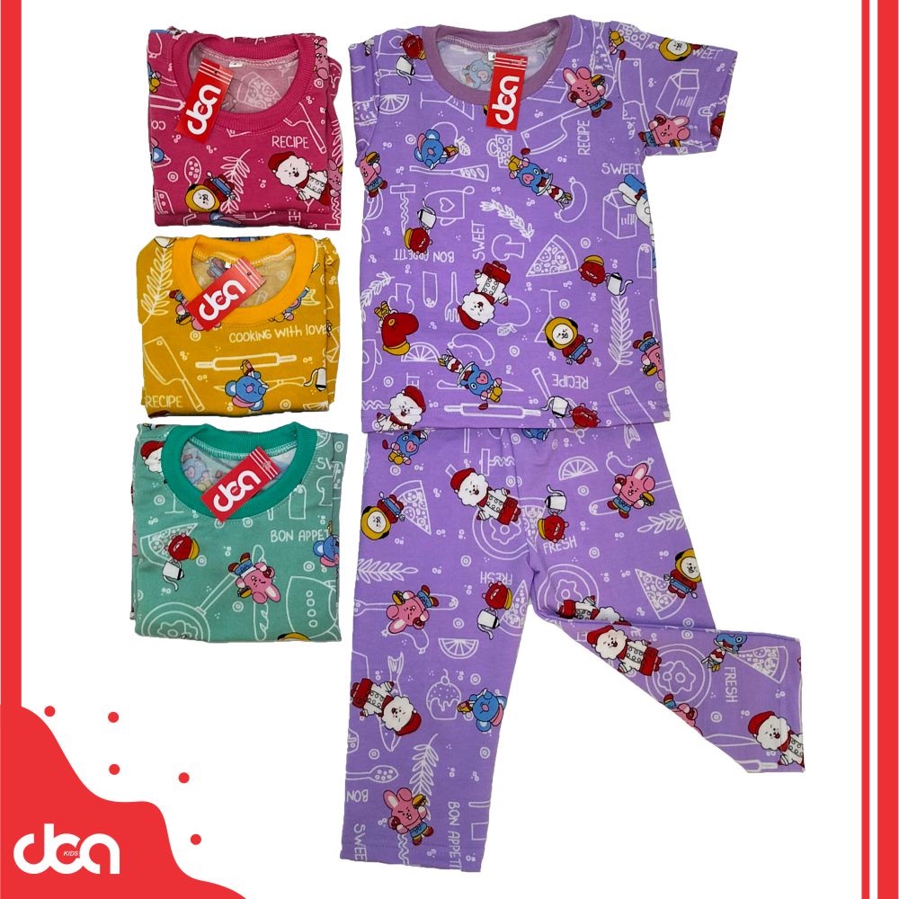 Baju tidur anak perempuan - piyama anak motif BTS