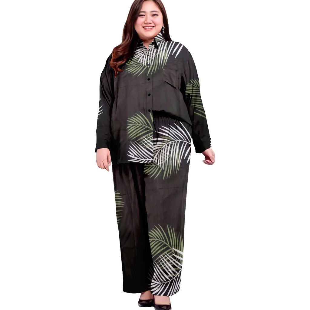 piyama jumbo wanita/piyama lengan panjang jumbo/baju tidur wanita jumbo ld 120 cm/one set oversize