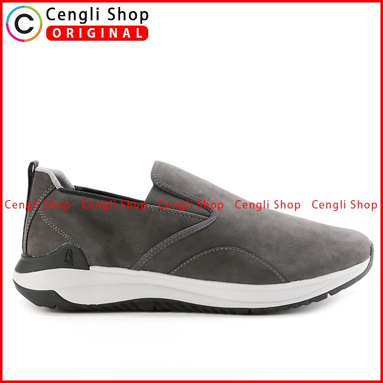 SEPATU HUSH PUPPIES PRIA ORIGINAL TERBARU SLIP ON CASUAL ABU-ABU HM002