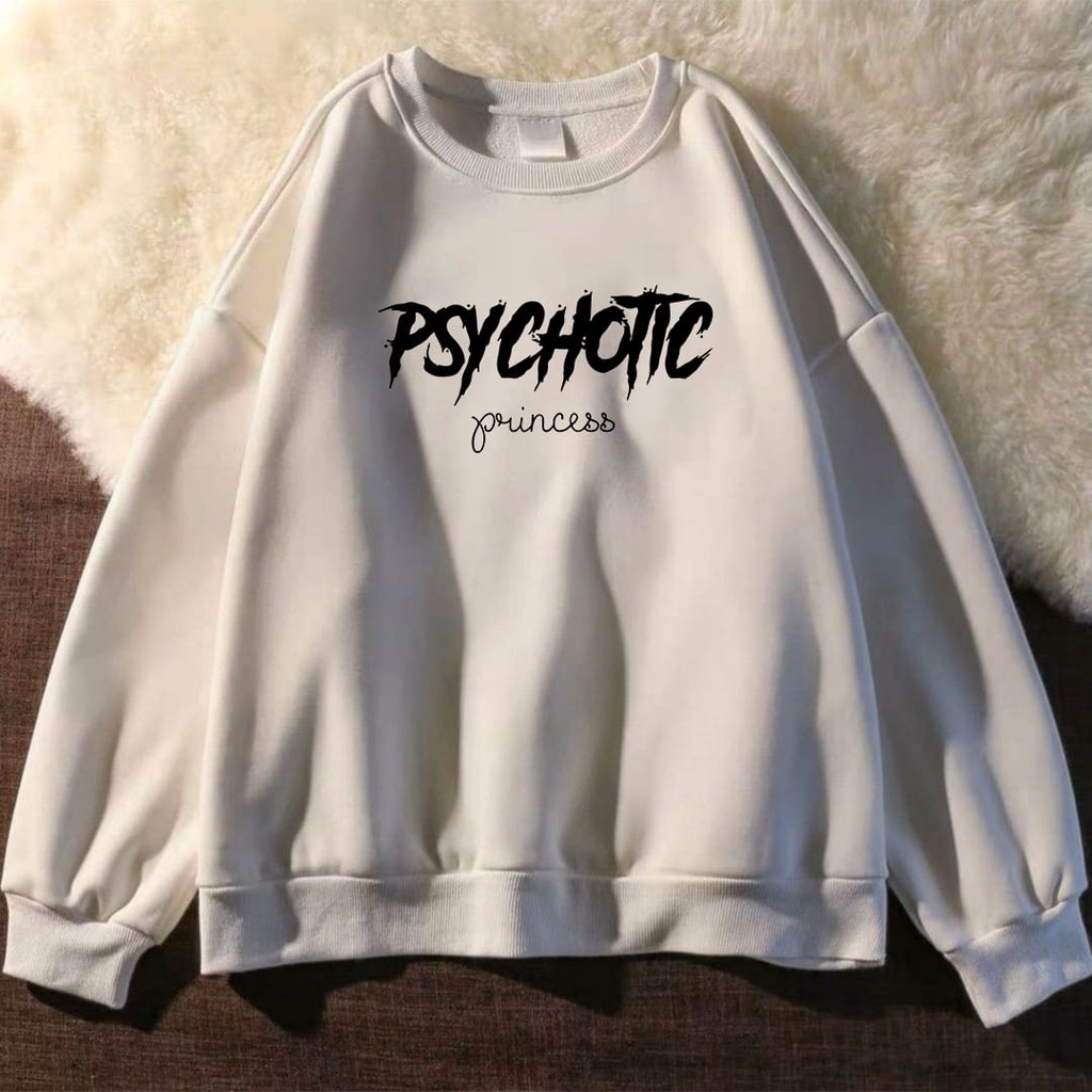 PSYCHOTIC  PRINCESS SIZE M - XXL SWEATER WANITA - CREWNECK TEBAL PREMIUM