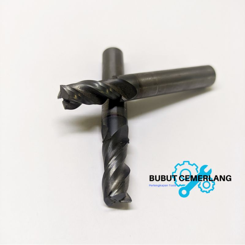 Endmill Carbide 9mm 3F Pisau Milling Bor Frais Endmill Bekas