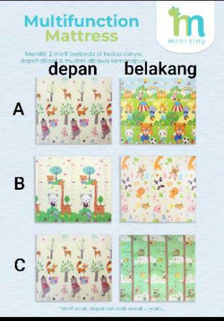 GRATIS TAS !! PLAYMAT BAYI TIKAR ANAK TEBAL DOUBLE SIDE MATRAS UKURAN 200x180x1cm