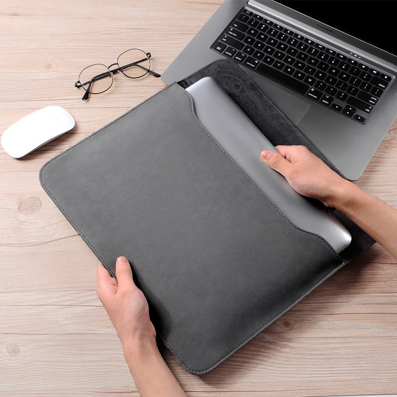 Tas Sleeve Case Pelindung Laptop Macbook Air Pro 13 Inch M1 A2337 A2338 Leather PU Waterproof Free Pouch