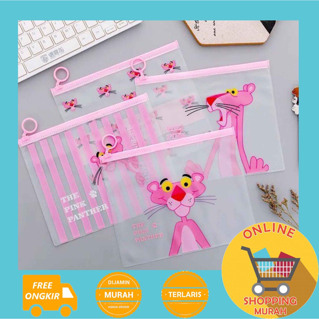 

[O.S.M] ZIPPER BAG MOTIF KUCING PINK - ZIPPER PINK CAT TRANSPARANT - TEMPAT PENSIL TRANSPARANT