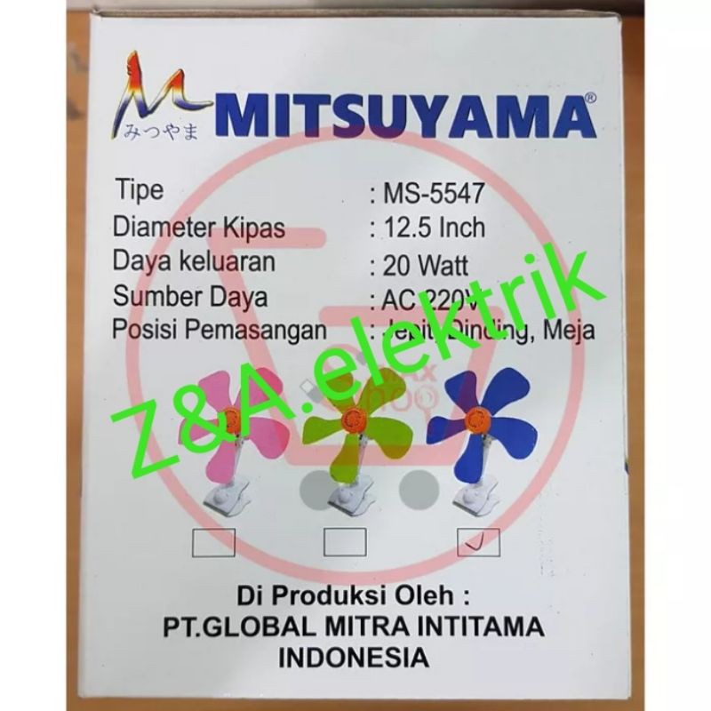 Kipas Angin jepit MS-5547 baling