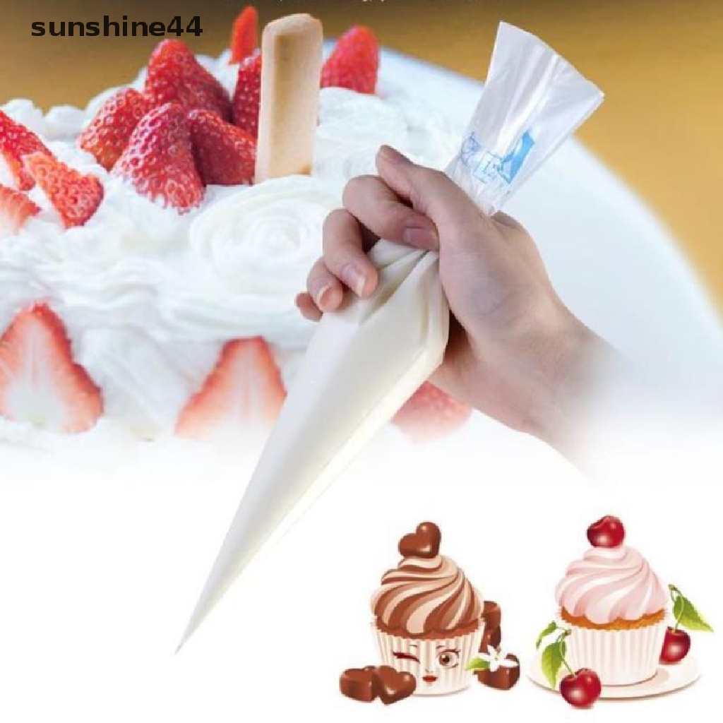 Sunshine 100PCS Plastik Piping Bag Sekali Pakai Untuk Icing Kue / Fondant / Krim