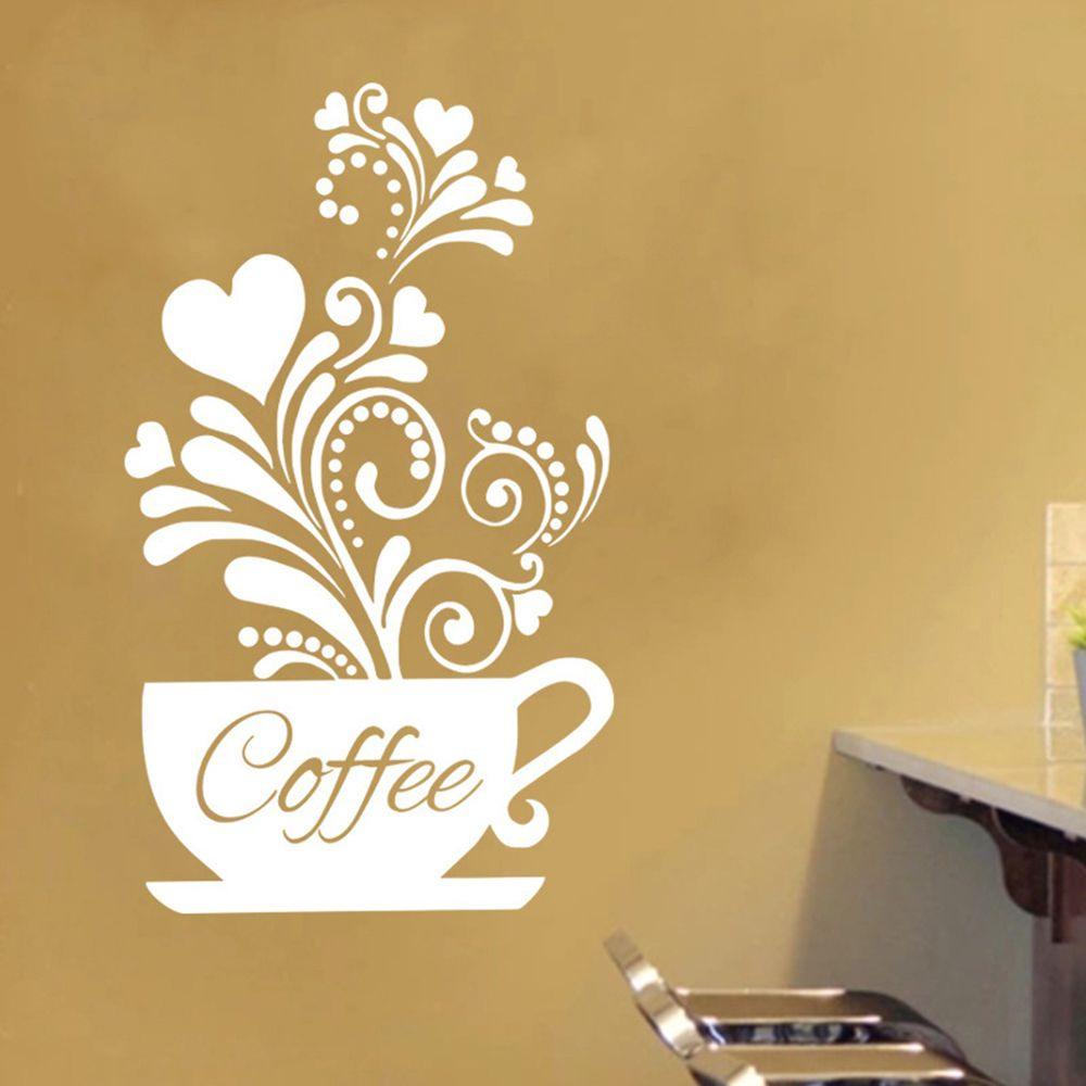 Solighter DIY Stiker Dinding Dapur Mural Wall Art Dekorasi Rumah Ukir Cangkir Kopi