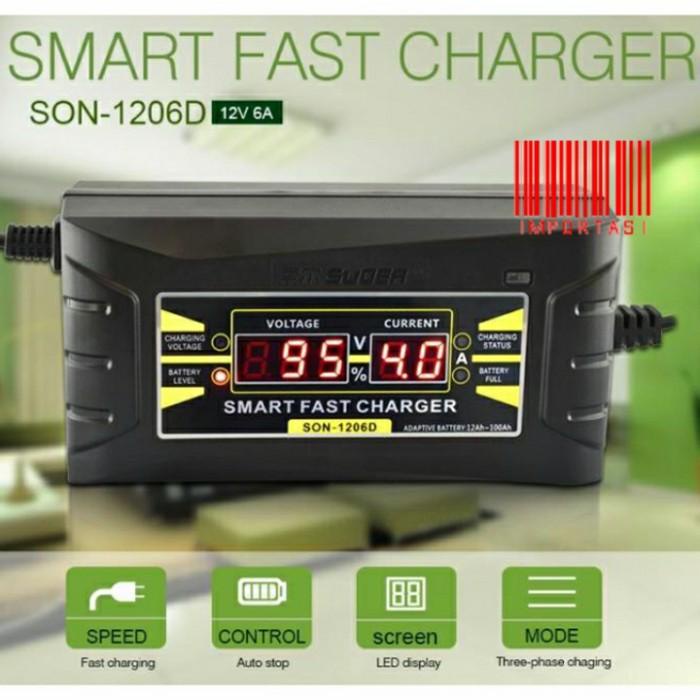 Jual Taffware Charger Aki Accu Mobil Lead Acid Digital Smart Battery 12V6A Indonesia Shopee