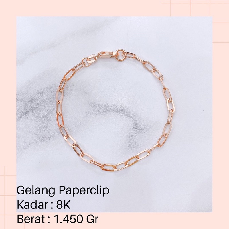Gelang Emas Paperclip 1.400 Gram
