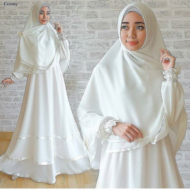 Promo  Set Syari Polos Maxmara Lux Anayah Real Pic Haji Umroh Gamis Syari Hijab Syari Bahan ALMA