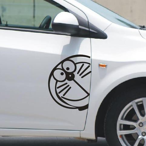 Aksesoris Stiker Mobil Kepala Doraemon Besar Pintu Car Decal Sticker