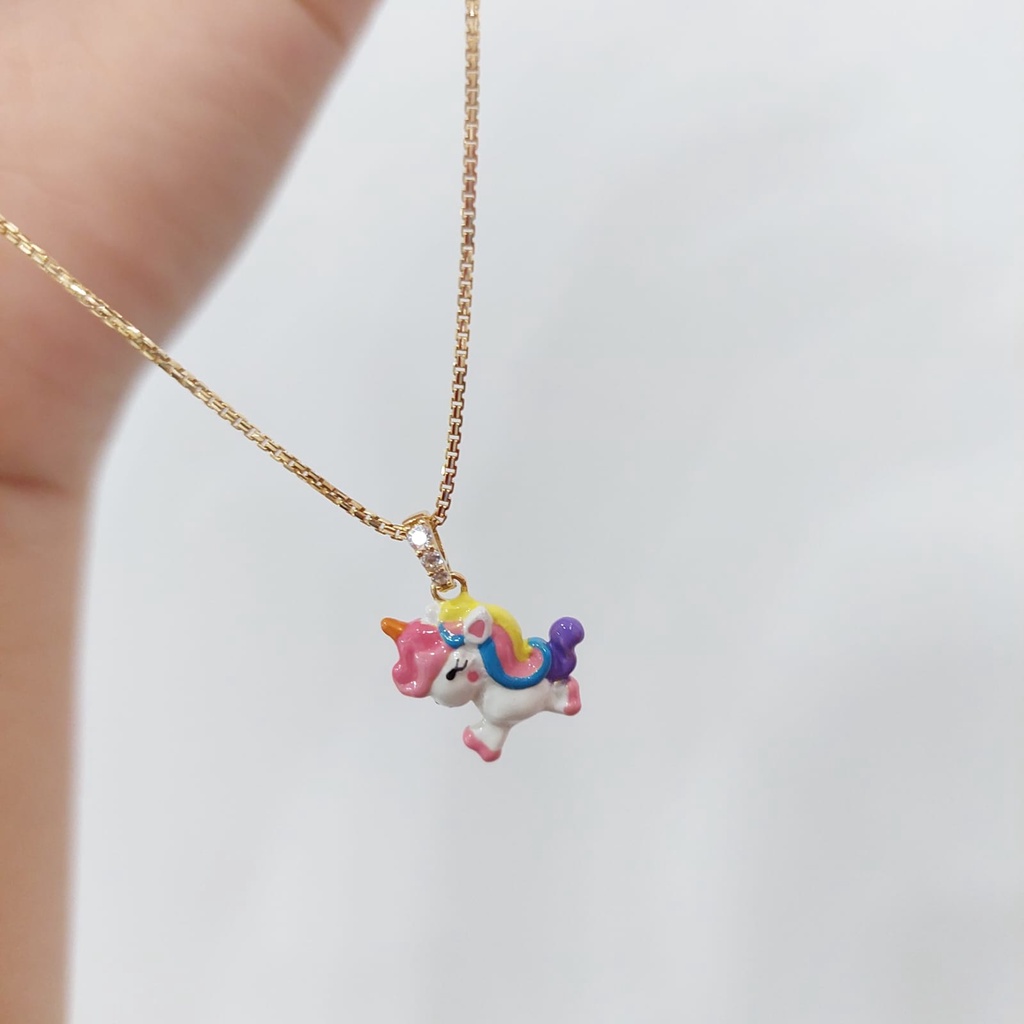 kalung anak emas 70% Unicorn warna canti manis awet lucu mas tua