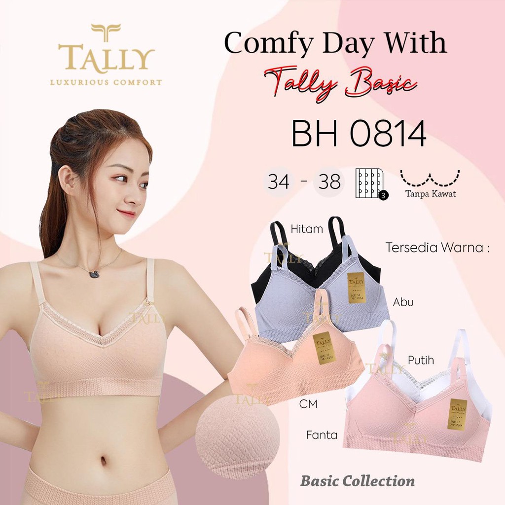 TALLY BRA BH RAJUT 0814 I CUP B | TANPA KAWAT I BUSA TIPIS I SIZE 34-38